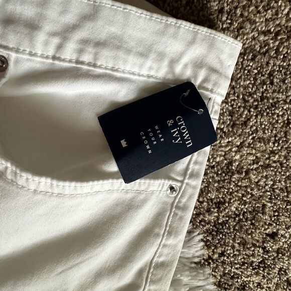 Crown & Ivy Jeans High Rise Skinny Crop New White Stretchy Womens Size 22W - Picture 8 of 11